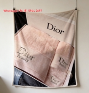 Dior Beauty Pink Towel Print Flannel Sofa Throw Blanket D234